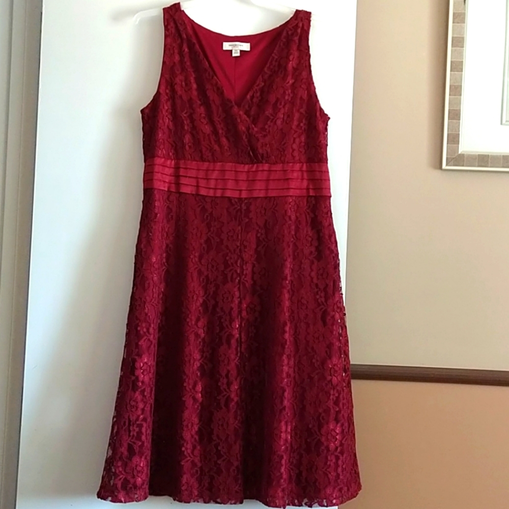 Isaac Mizrahi Lace Dress with Satin Detail